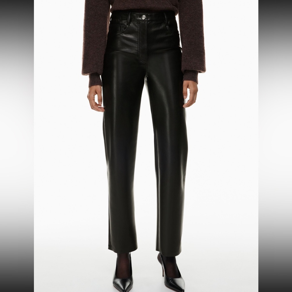 Aritzia Wilfred Melina Leather Pant Black NWT Size 00